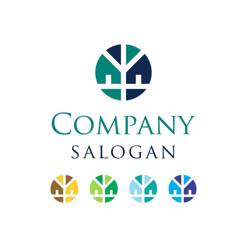 Eco Home Round Logo Design - Free download