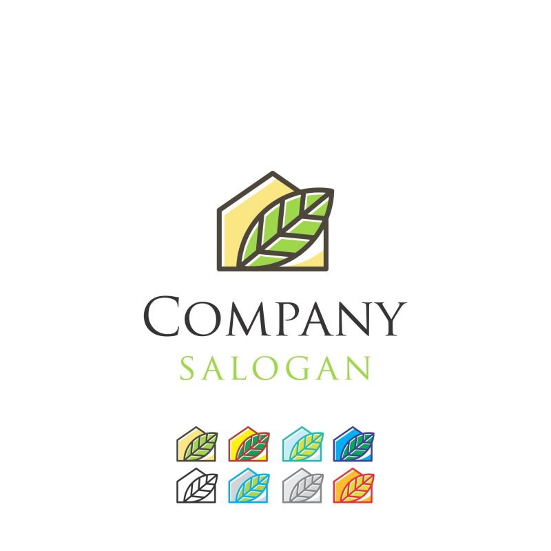 Home Leaf Real Estate Logo Design — Free Download | Modern Eco-Friendly Branding