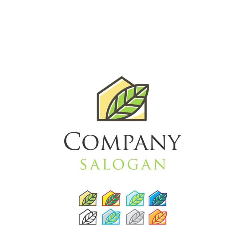 Home Leaf Real Estate Logo Design — Free Download | Modern Eco-Friendly Branding